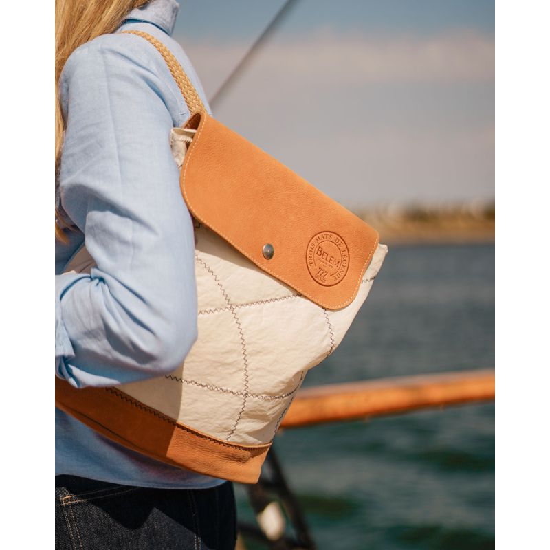Rucksack "Odyssey" by 727 Sailbags / Segeltuch Belem / Leder