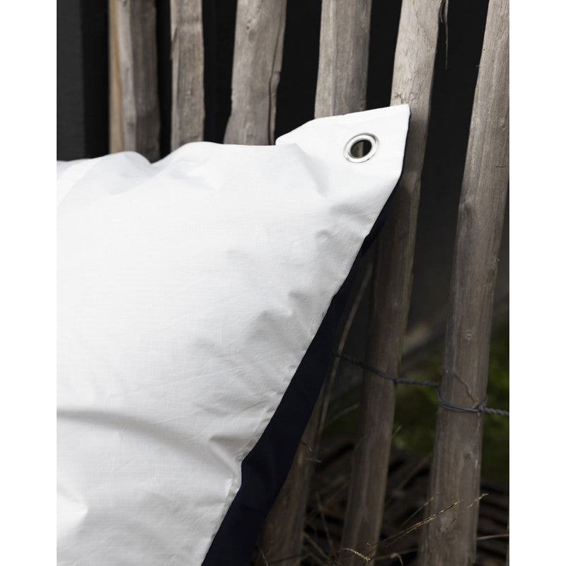 Sitzsack Sitzkissen "Maxi" by 727 Sailbags / Segeltuch weiß / Boden navy / Motiv 352 blau