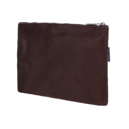 Ledertasche CANVASCO "Stuff Deer" / Hirschleder braun / Reißverschluss grau