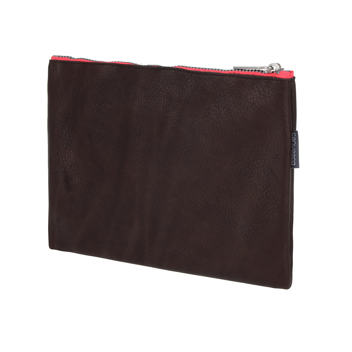 Ledertasche CANVASCO "Stuff Deer" / Hirschleder braun / Reißverschluss rosa