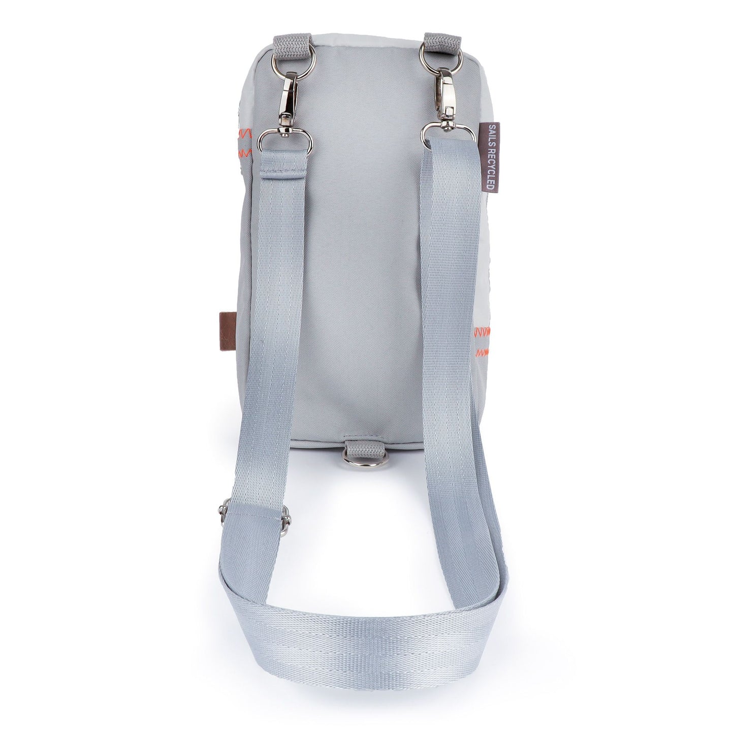 Handytasche 360 Grad "Nautik" / Segeltuch weiß grau / Motiv Zufallszahl orange