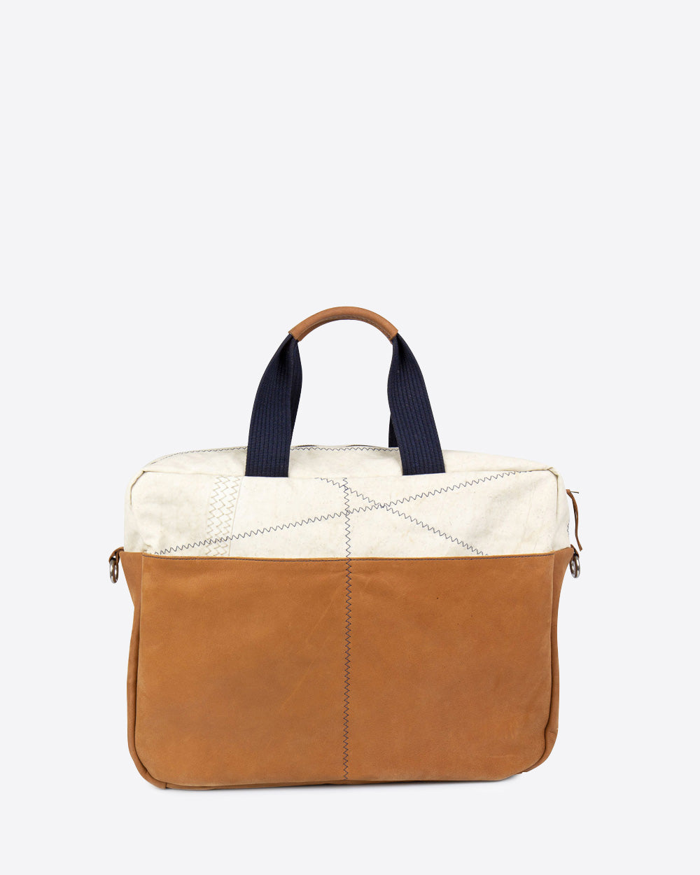 Businesstasche by 727 Sailbags / Segeltuch weiß / Leder Belem