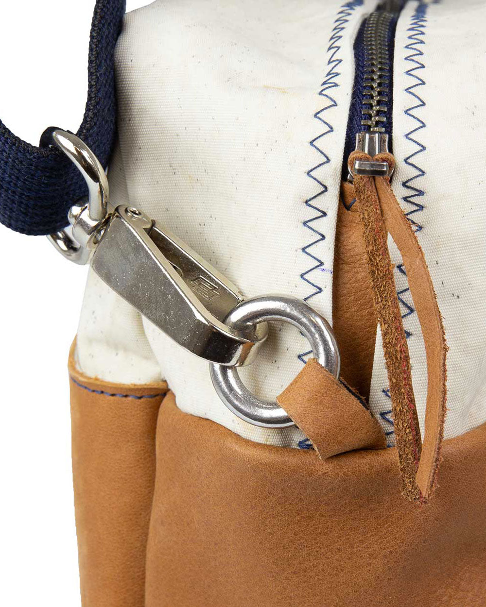 Businesstasche by 727 Sailbags / Segeltuch weiß / Leder Belem