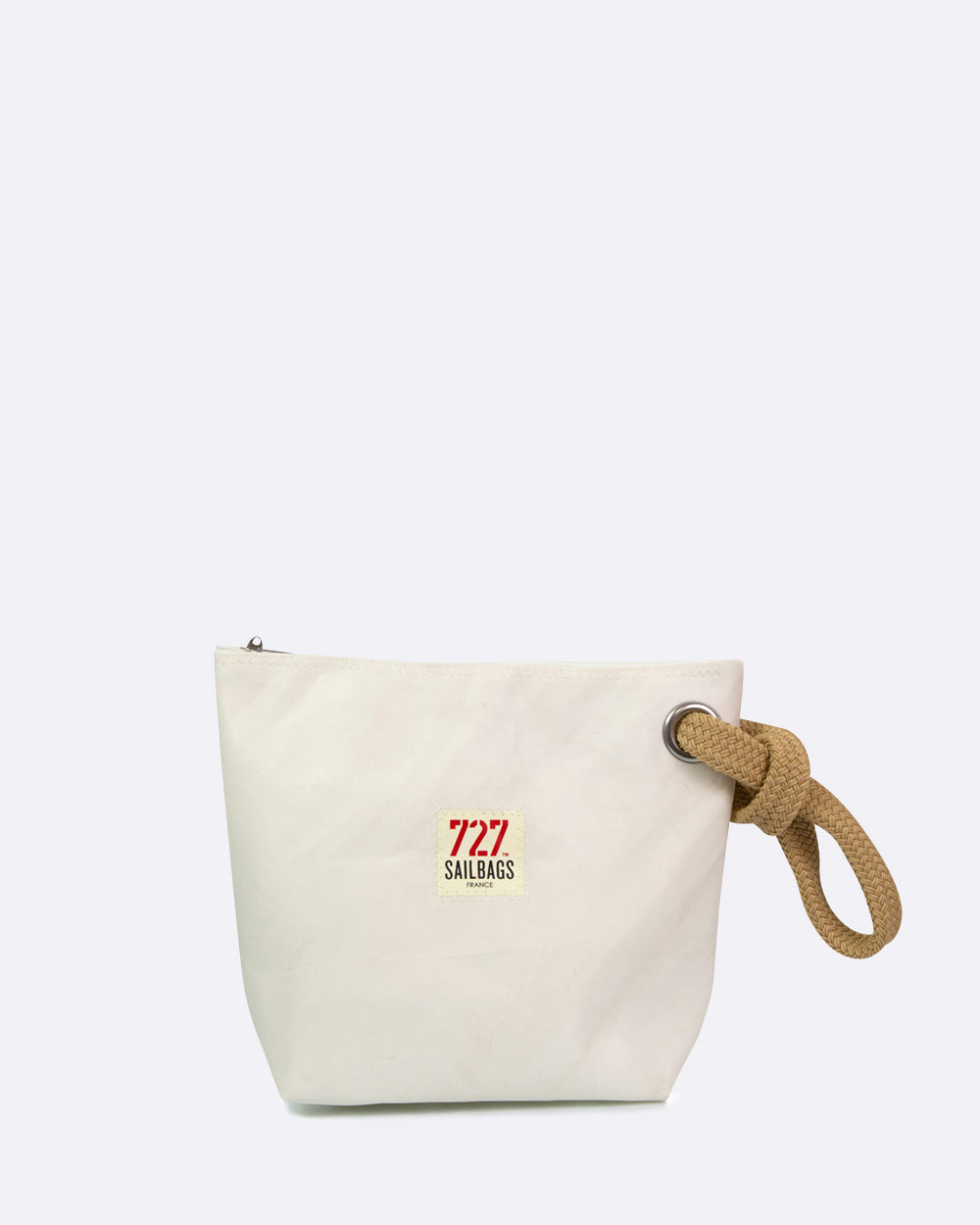 Kosmetiktasche "Die Midinette" by 727 Sailbags" / Segeltuch weiß / Motiv 6 blau