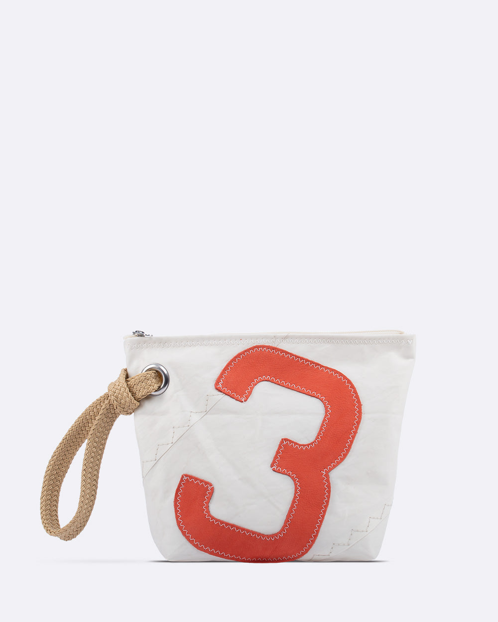 Kosmetiktasche "Die Midinette" by 727 Sailbags / Segeltuch weiß / Motiv 3 rot
