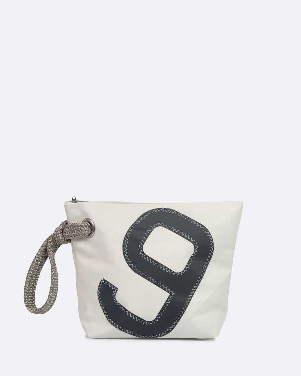 Kosmetiktasche "Die Midinette" by 727 Sailbags / Segeltuch weiß / Motiv 9 schwarz