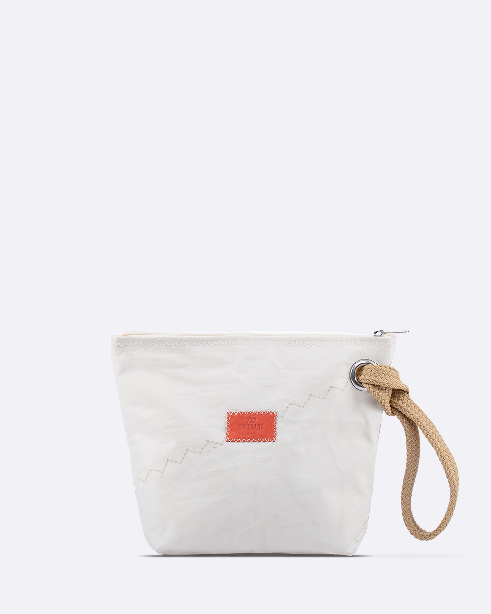 Kosmetiktasche "Die Midinette" by 727 Sailbags / Segeltuch weiß / Motiv 3 rot