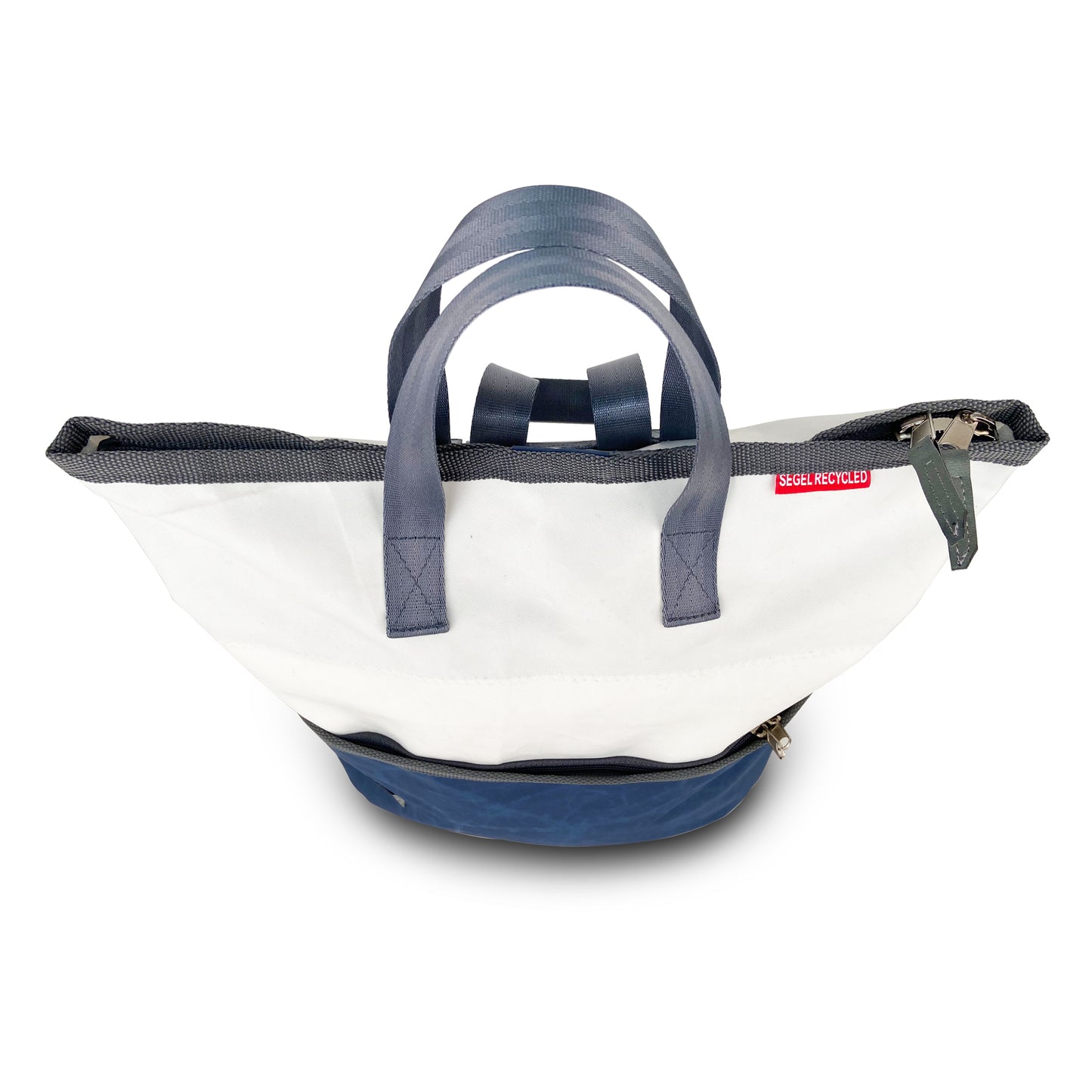 Einkaufstasche Tasche 360 Grad "Ketsch Mini" / Segeltuch weiß blau