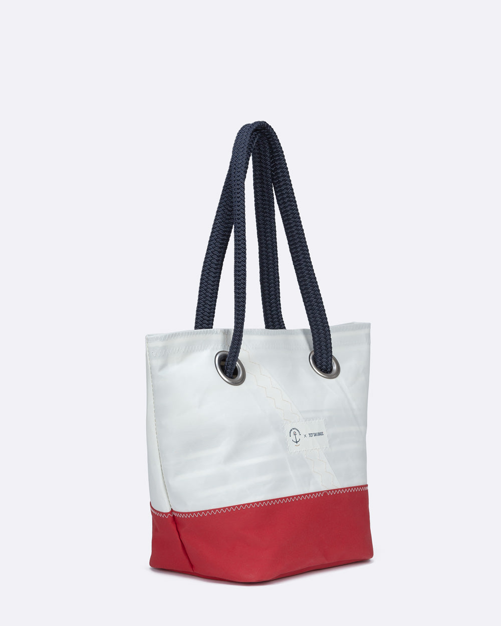 Damen Handtasche "Legende" by 727 Sailbags / Segeltuch weiß / Boden rot