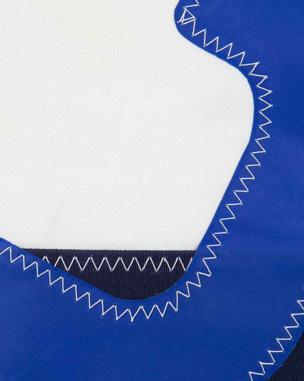 Damen Handtasche "Legende" by 727 Sailbags / Segeltuch weiß / Boden navy / Motiv 3 blau