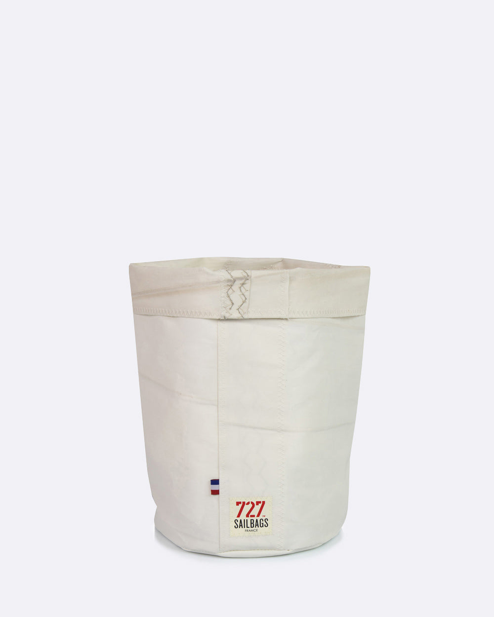 Wäschekorb Wäschetonne "Petit" by 727 Sailbags / Segeltuch weiß / Motiv 6 rot