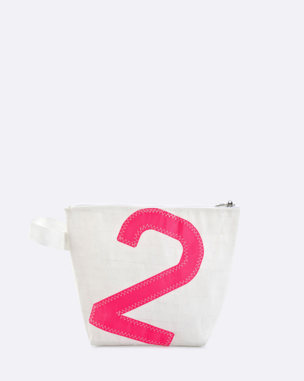 Kosmetiktasche "Classique" by 727 Sailbags / Segeltuch weiß / Motiv 2 pink