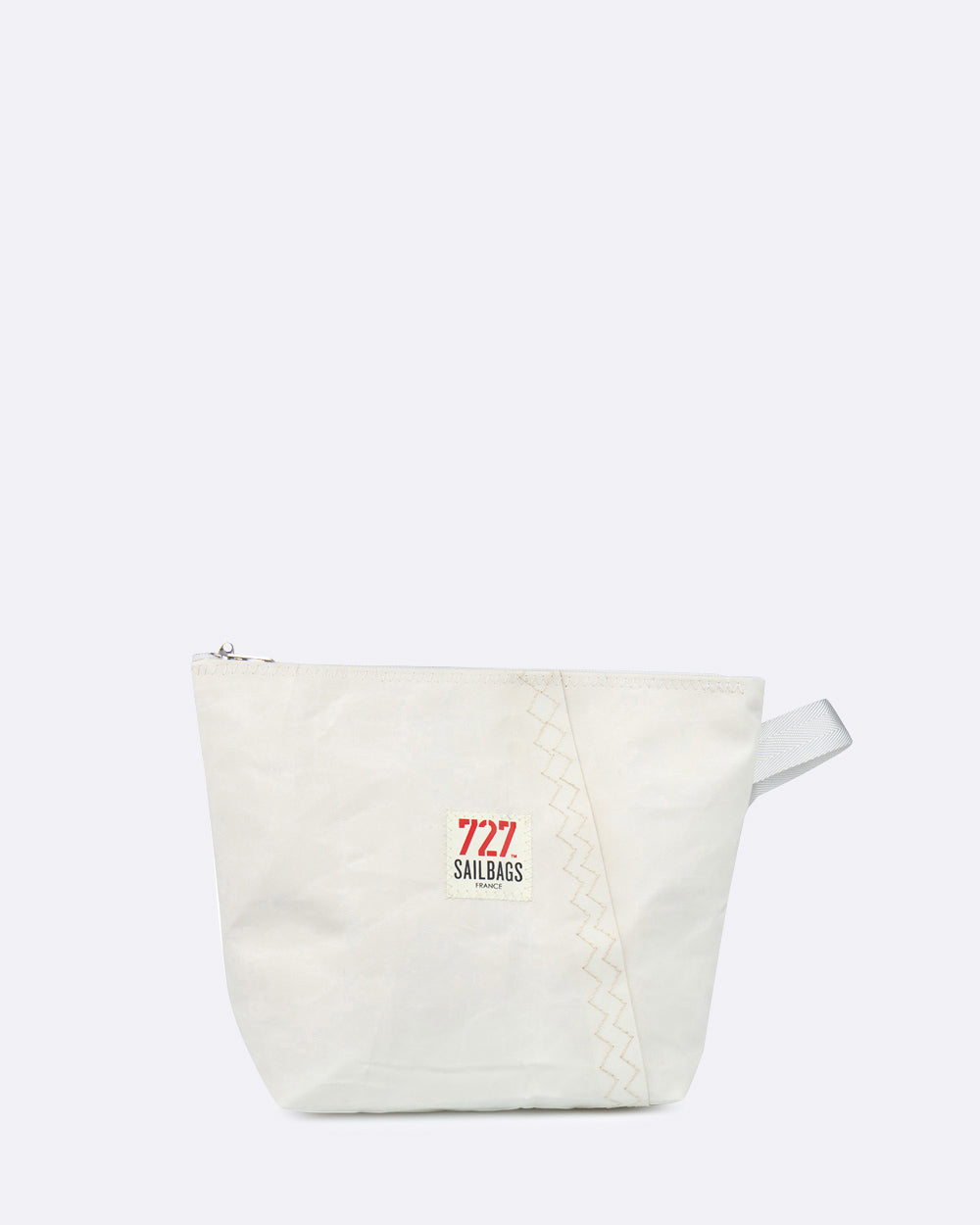 Kosmetiktasche "Classique" by 727 Sailbags / Segeltuch weiß / Motiv 6 blau