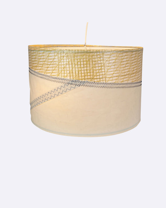 Hängelamep Deckenlampe Ø 48 cm by 727 Sailbags / Segeltuch weiß gold