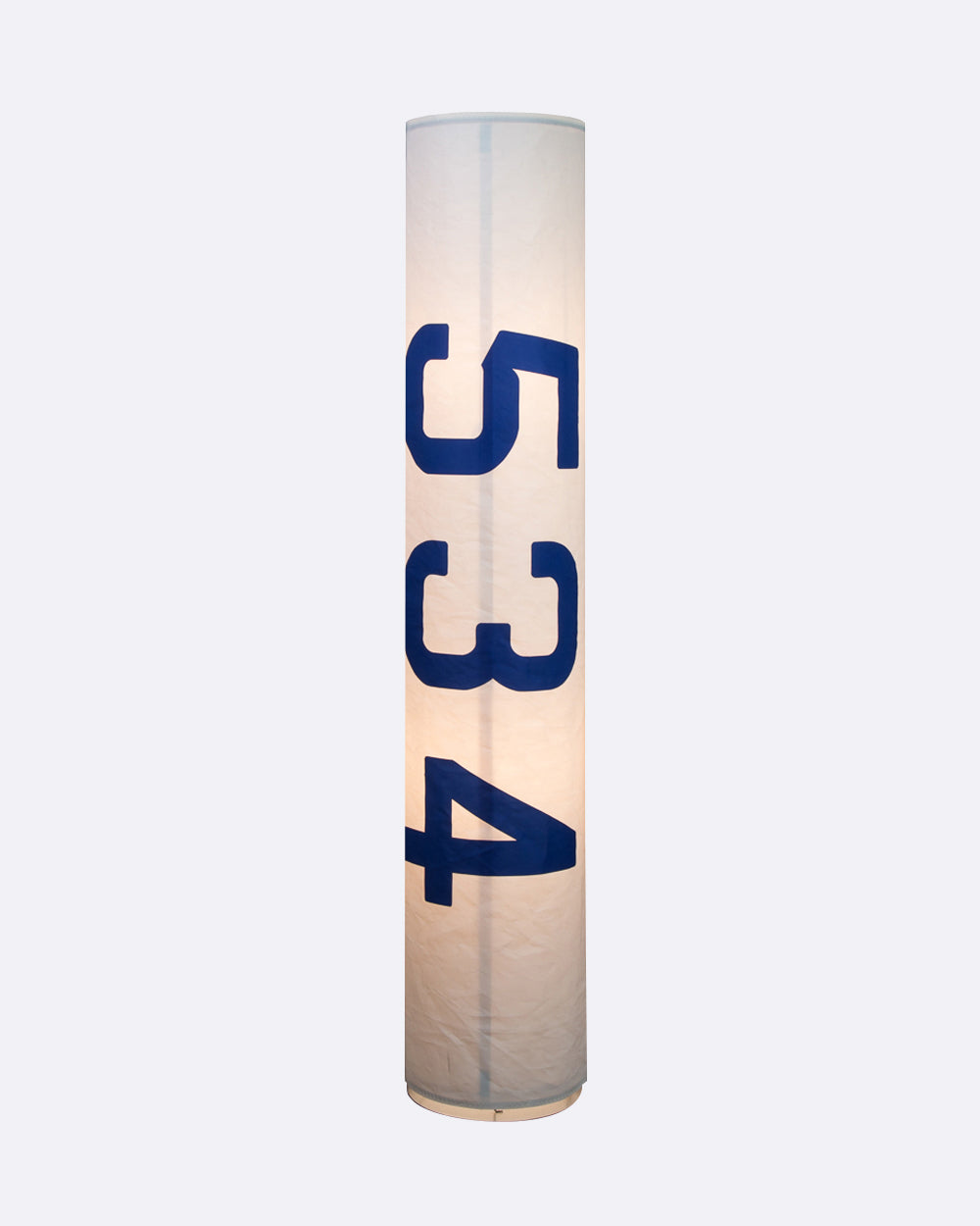 Säulenlampe by 727 Sailbags / Segeltuch weiß / Motiv 534 blau