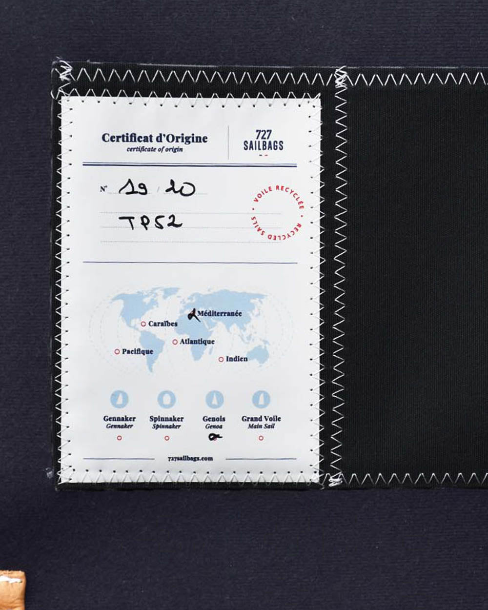 Laptophülle "MacBook 13 Zoll" by 727 Sailbags / Segeltuch schwarz