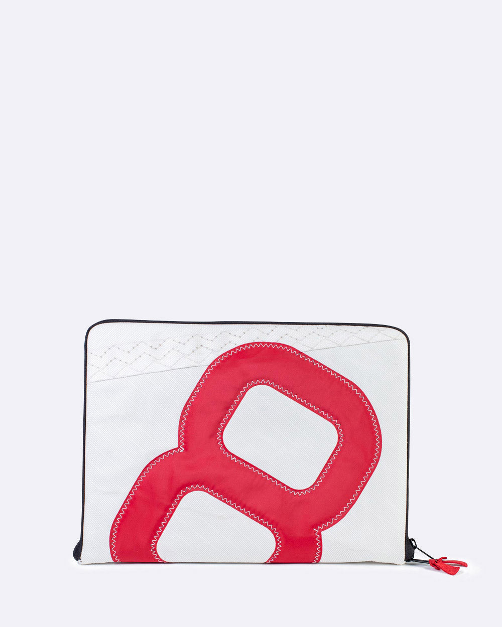 Laptophülle "MacBook 13 Zoll" by 727 Sailbags / Segeltuch weiß / Motiv 8 rot