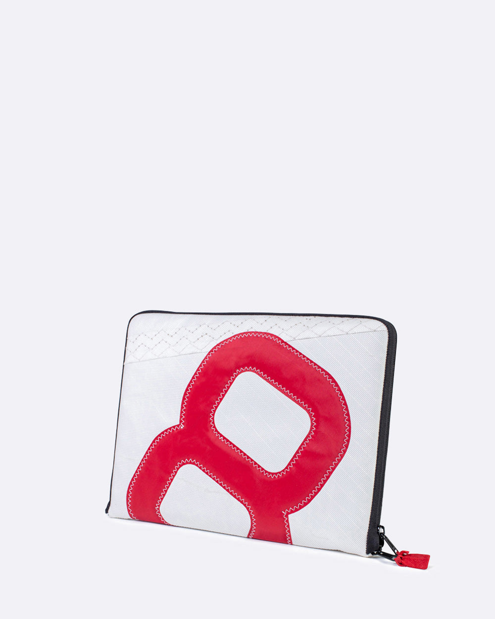 Laptophülle "MacBook 13 Zoll" by 727 Sailbags / Segeltuch weiß / Motiv 8 rot
