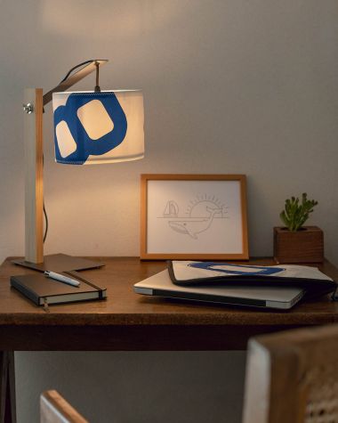 Laptophülle "MacBook 13 Zoll" by 727 Sailbags / Segeltuch weiß / Motiv 9 blau
