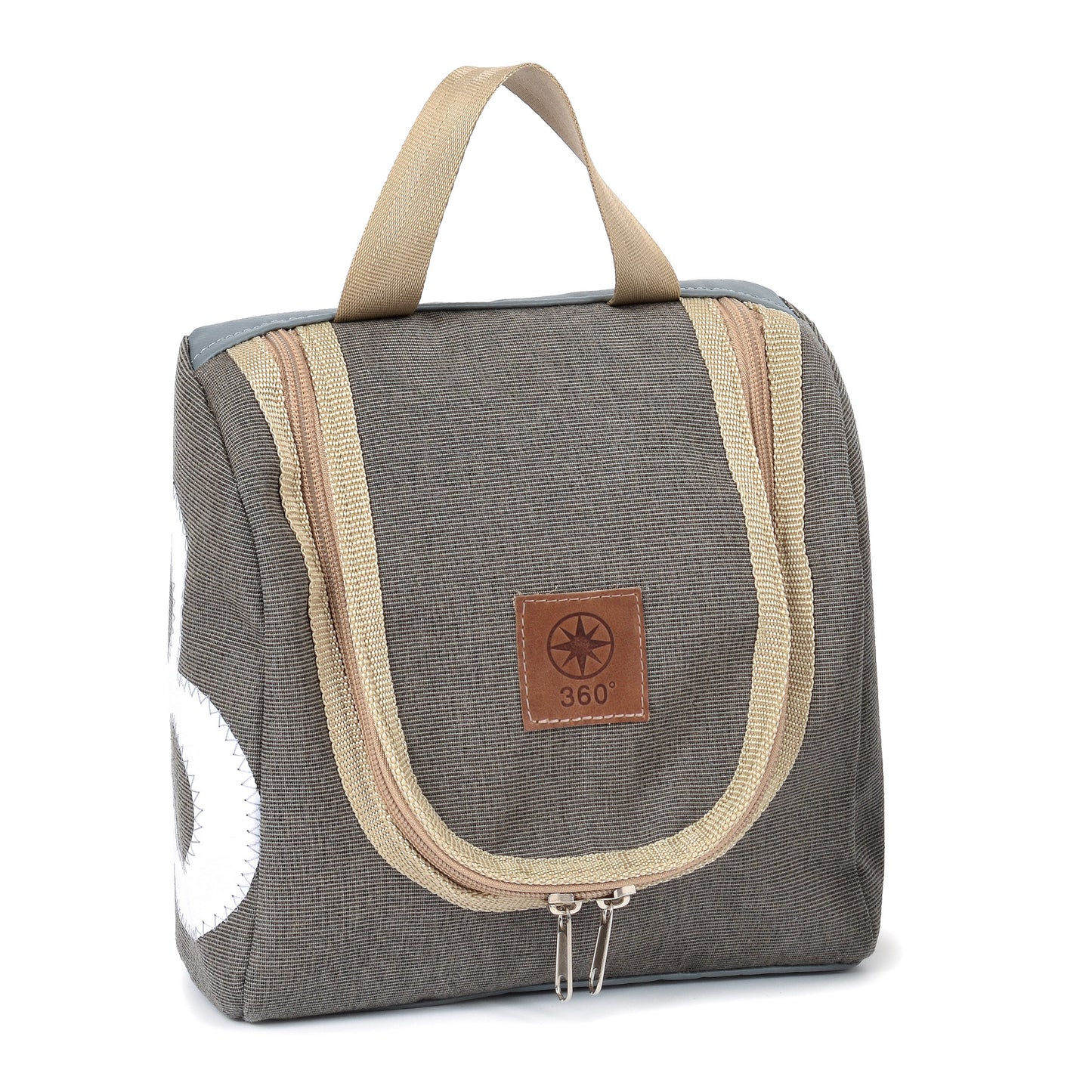 Kulturtasche 360 Grad "Matrose XL" / Segeltuch Persenning / Motiv Zufallszahl weiß