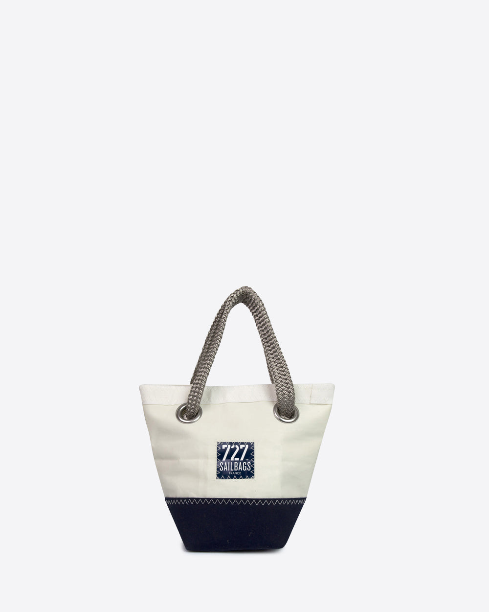 Kindertasche "Legende Mini" by 727 Sailbags / Segeltuch weiß / Boden blau / Motiv 3 pink
