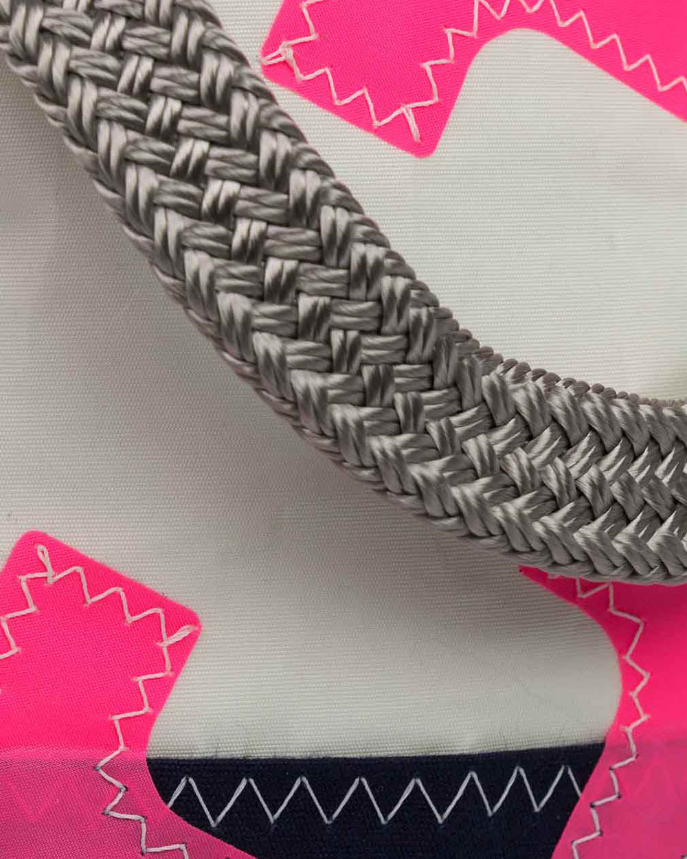 Kindertasche "Legende Mini" by 727 Sailbags / Segeltuch weiß / Boden blau / Motiv 3 pink