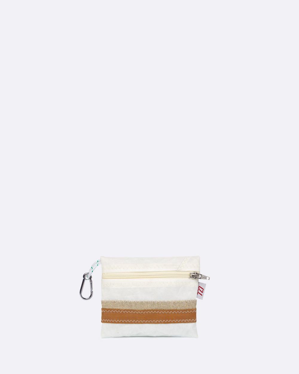 Geldbörse Geldbeutel "Pocket" by 727 Sailbags / Segeltuch weiß / Leder / Leinen