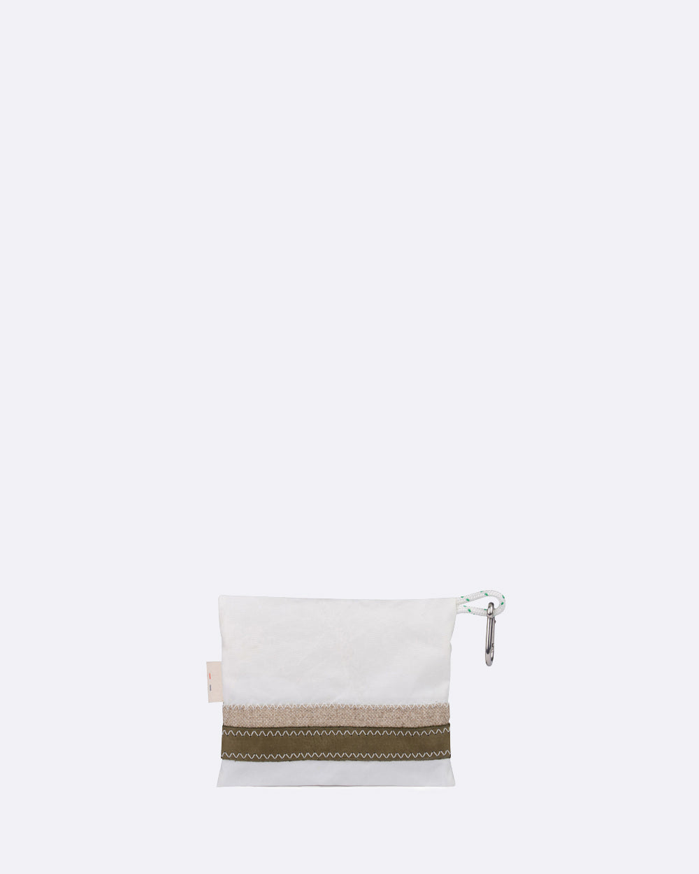 Geldbörse Geldbeutel "Pocket" by 727 Sailbags / Segeltuch weiß / Leder khaki / Leinen