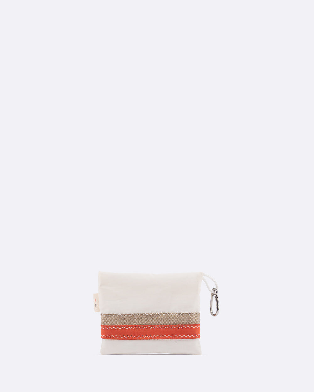 Geldbörse Geldbeutel "Pocket" by 727 Sailbags / Segeltuch weiß / Leder rot / Leinen
