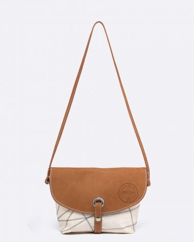 Damen Umhängetasche "Calypso" by 727 Sailbags / Segeltuch Belem / Lasche Leder