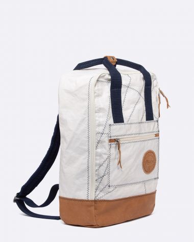 Rucksack "Wally" by 727 Sailbags / Segeltuch Belem / Boden Leder