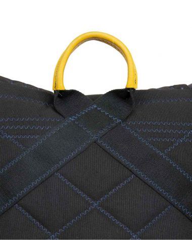 Rucksack "Dinghy" by 727 Sailbags / Segeltuch grau / Boden navy