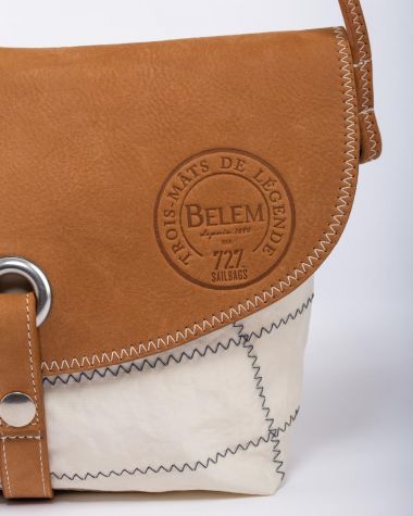 Damen Umhängetasche "Calypso" by 727 Sailbags / Segeltuch Belem / Lasche Leder