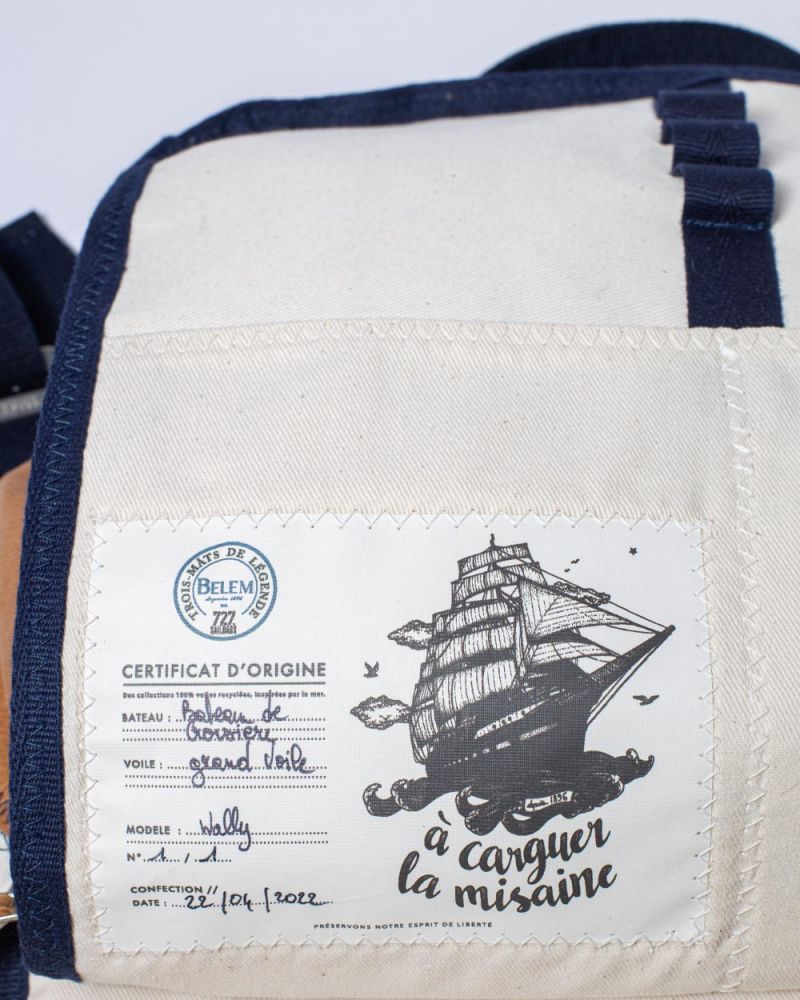 Rucksack "Wally" by 727 Sailbags / Segeltuch Belem / Boden Leder