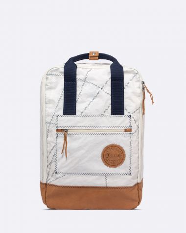 Rucksack "Wally" by 727 Sailbags / Segeltuch Belem / Boden Leder