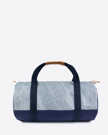 Reisetasche "Polochon" by 727 Sailbags / Segeltuch grau / Boden navy