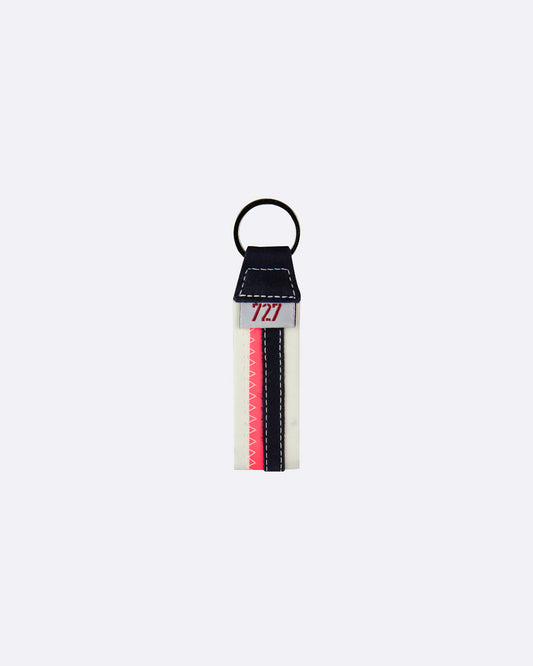 Schlüsselanhänger by 727 Sailbags / Segeltuch weiß pink / Leder schwarz