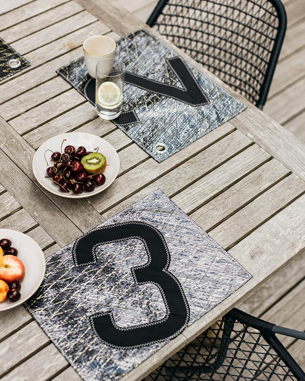Tischset Platzset 6er Set "Black" by 727 Sailbags