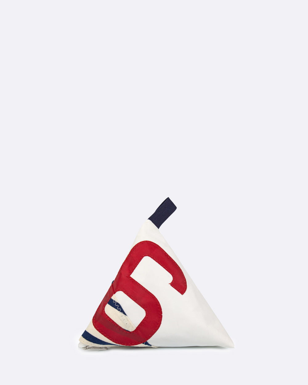 Türstopper Bodenstopper "Berlingo" by 727 Sailbags / Segeltuch weiß blau / Motiv 6 rot