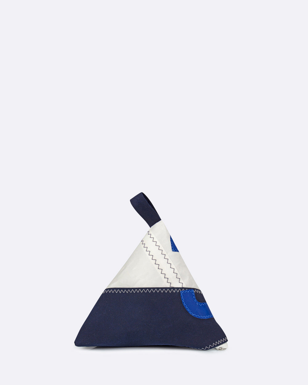 Türstopper Bodenstopper "Berlingo" by 727 Sailbags / Segeltuch weiß navy / Motiv 3 blau