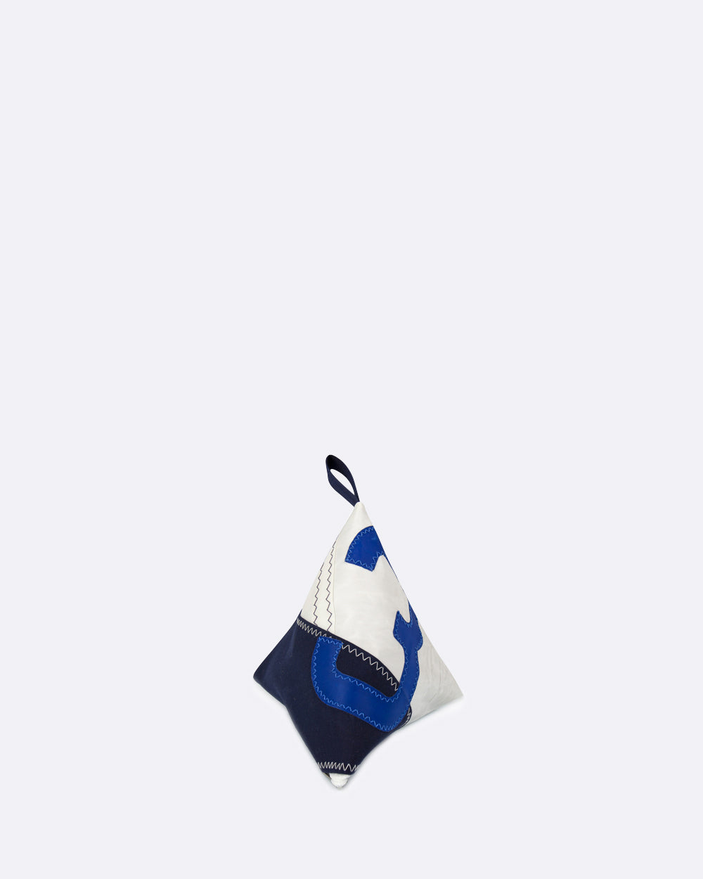 Türstopper Bodenstopper "Berlingo" by 727 Sailbags / Segeltuch weiß navy / Motiv 3 blau