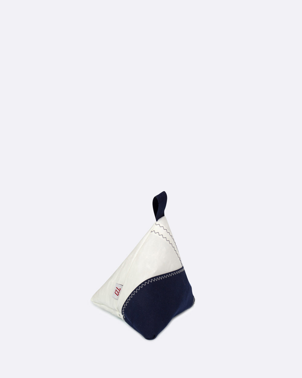 Türstopper Bodenstopper "Berlingo" by 727 Sailbags / Segeltuch weiß navy / Motiv 3 blau