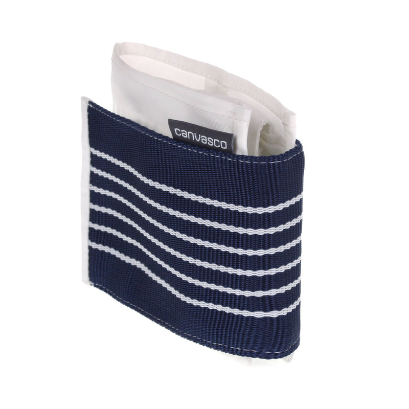 Geldbörse Geldbeutel CANVASCO "Cash" / Segeltuch weiß / Klett blau-weiß