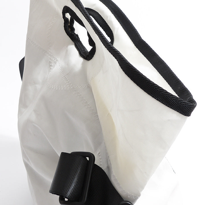 Einkaufstasche 360 Grad "Tender"  / Segeltuch weiß / Motiv Garnele grau