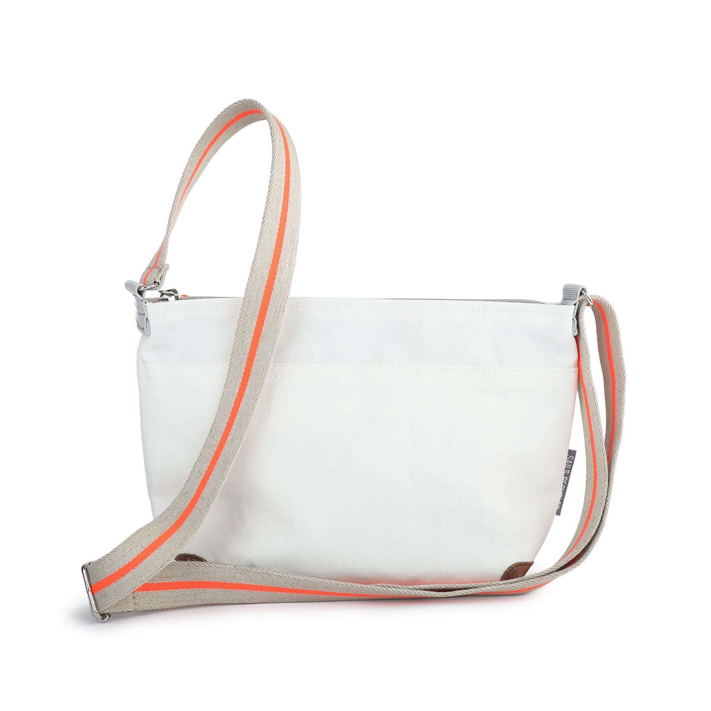 Handtasche 360 Grad "Deern Lütt" / Segeltuch weiß beige / Motiv RESQ Zufallszahl orange