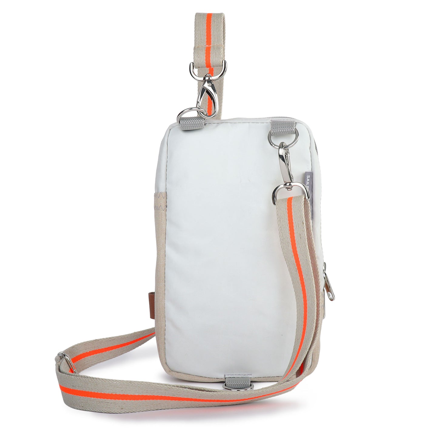 Gürteltasche 360 Grad "Nautik" / Segeltuch weiß beige / Motiv RESQ Zufallszahl orange