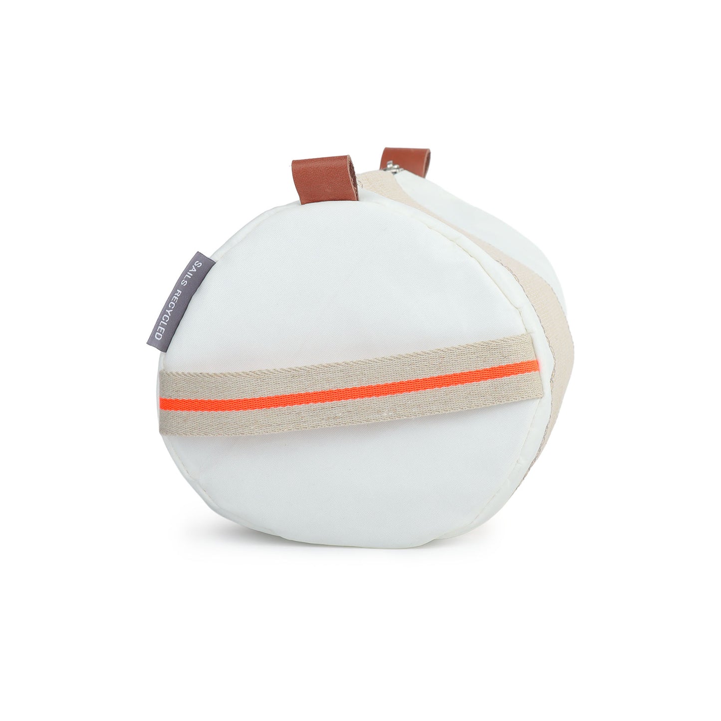 Kosmetikbeutel 360 Grad "Tonne" / Segeltuch weiß beige / Motiv RESQ orange