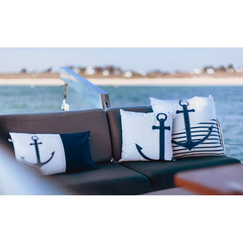 Sofakissen 30 x 50 cm "[Modell]" by 727 Sailbags / Spinnaker weiß / Meeresanker Kollektion