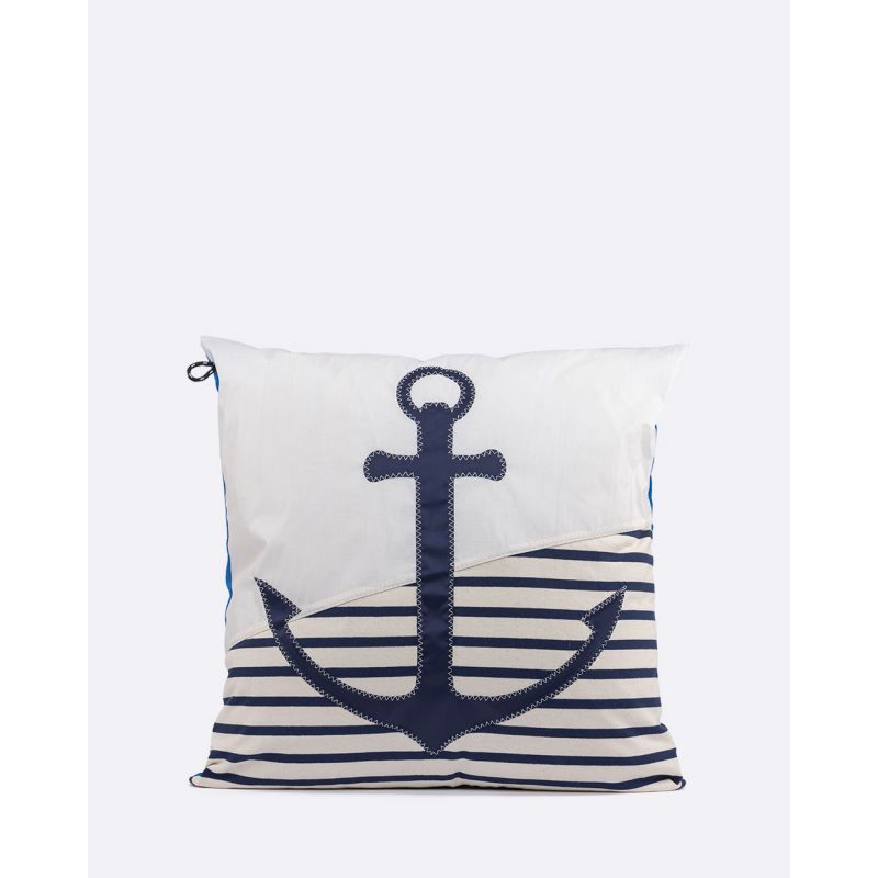 Sofakissen 50 x 50 cm "[Modell]" by 727 Sailbags / Spinnaker weiß / Meeresanker Kollektion