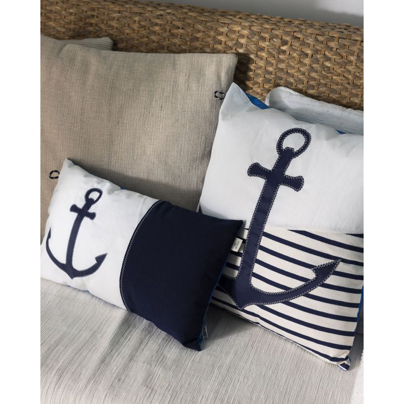 Sofakissen 30 x 50 cm "[Modell]" by 727 Sailbags / Spinnaker weiß / Meeresanker Kollektion